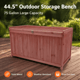 thumbnail image 1 of MENGFANYU-75-Gallon Outdoor Solid Wood Deck Box, 44.5-Inch Outdoor Storage Bench, Deck Box with Sealed Hinge Lid, 1 of 4