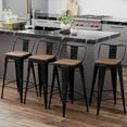 MENGGE 24" Swivel Metal Barstools Set of 4, Counter Height Bar Stools