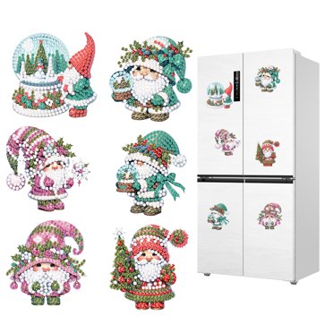 Kaiolbly 16Pcs Christmas Magnet Diamond Art - DIY Fridge Magnet Stickers For Holiday Decor