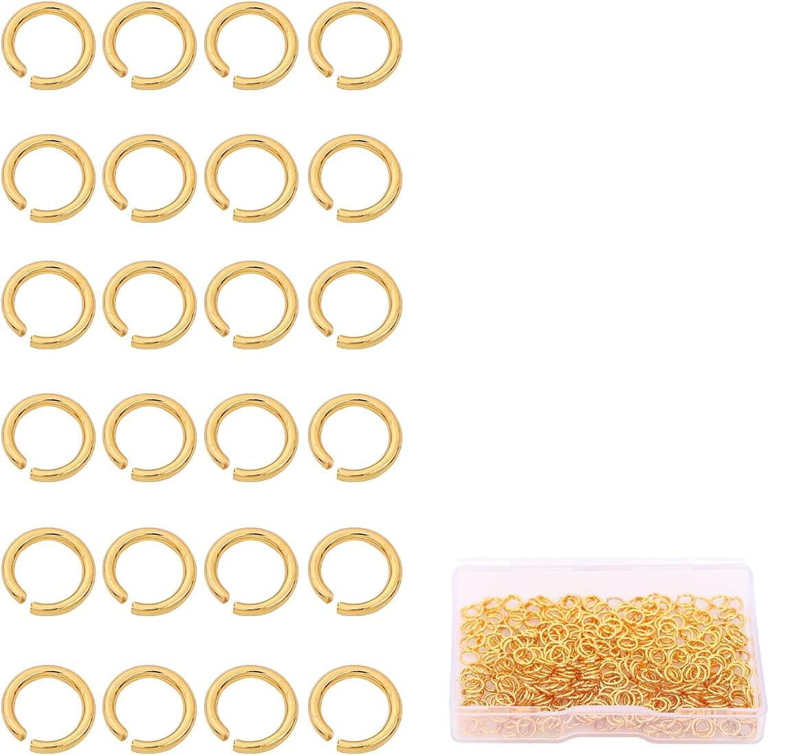 Menkey 18K Gold Plated Jump Rings Non Tarnish 5mm 200pcs for Jewelry Making Findings, Women's, Size: One Size