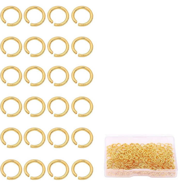 BEADIA 14K Gold Plated Jump Rings Non Tarnish 8mm 300pcs for Jewelry Making  Findings
