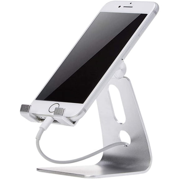 MENKEY Adjustable Aluminum Cell Phone Desk Stand for iPhone and Android, Silver