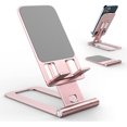 thumbnail image 1 of MENKEY Cell Phone Stand, Fully Foldable Phone Holder for Desk, Desktop Mobile Phone Cradle Dock Compatible with iPhone, Samsung Galaxy, iPad Mini, Tablets Up to 10\u201d (Rose Gold), 1 of 1