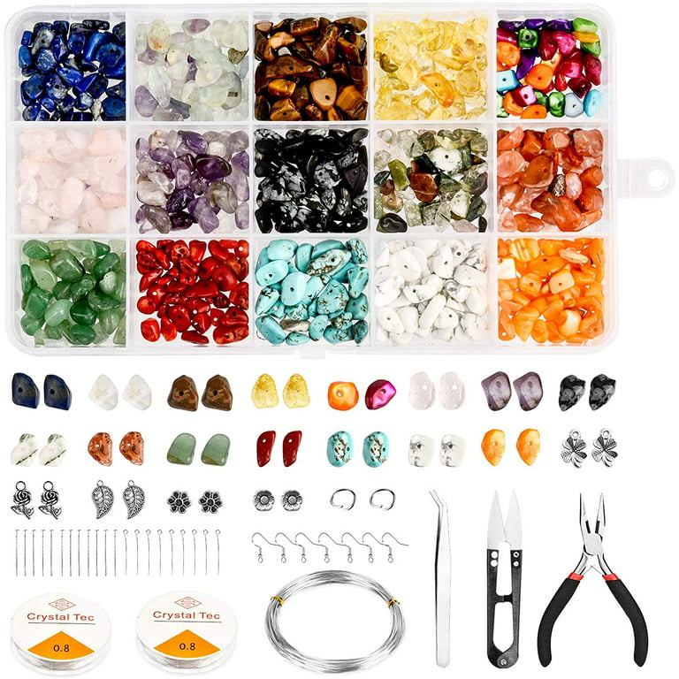 473Pcs Stone Jewelry Making Kit Crystal Stone Bracelet Making Kit for Adults, CR