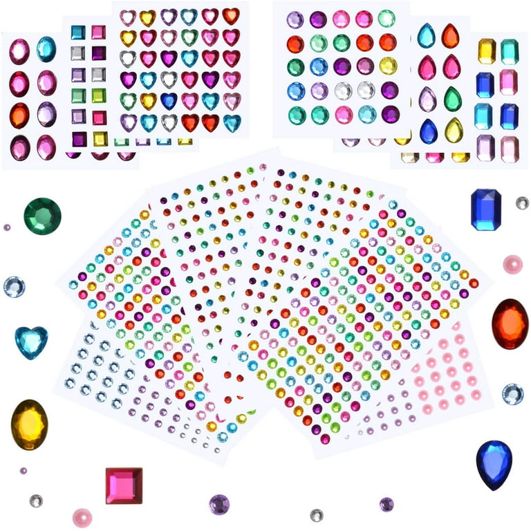 Rhinestone Stickers Self-Adhesive, 1141Pcs Gems for Crafts Bling Jewel  Crystal Stickers for DIY Craft Nail Body Makeup Festival