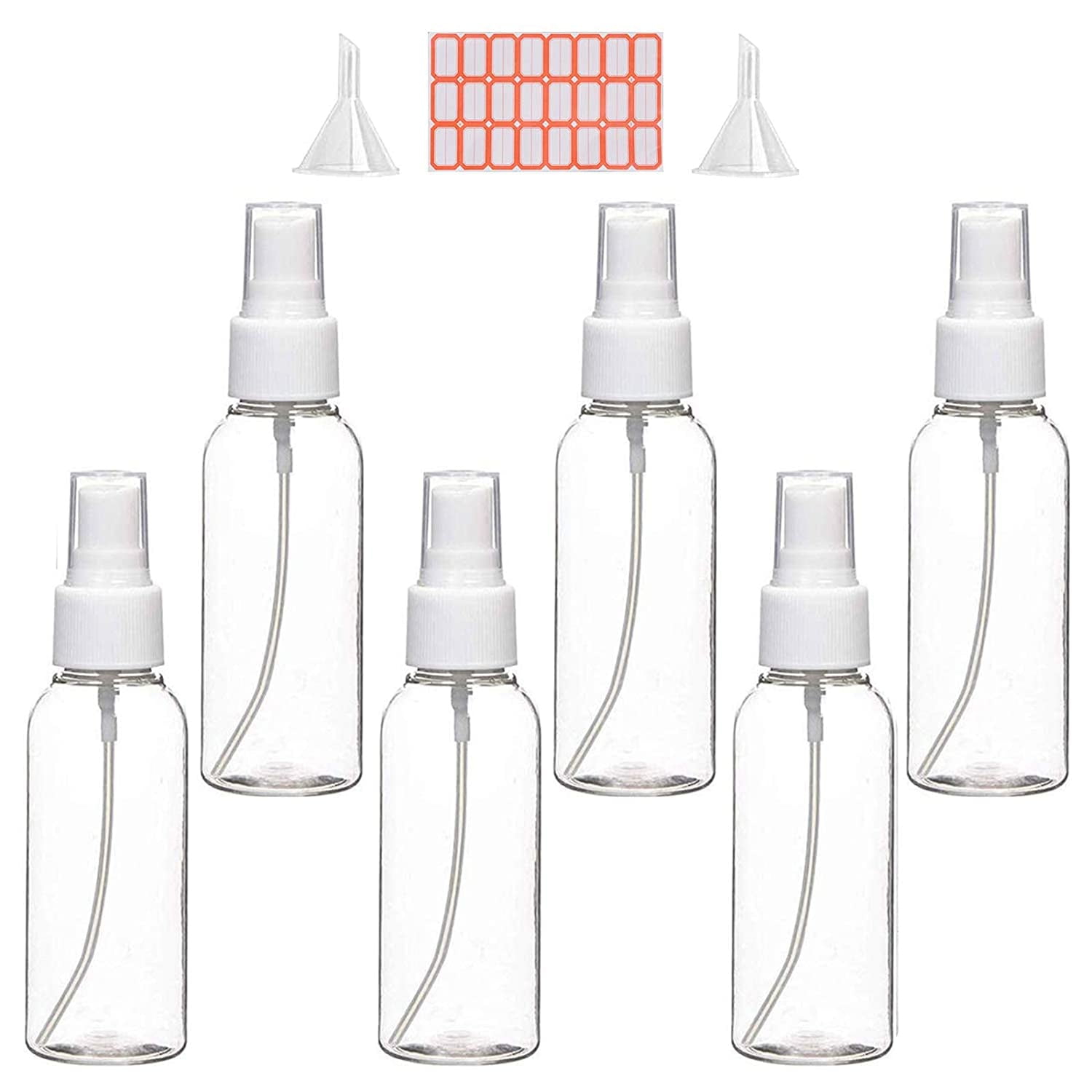 EEEkit 5pcs Clear Empty Mini Mister Spray Bottles, 50/60/80/100/120ml 