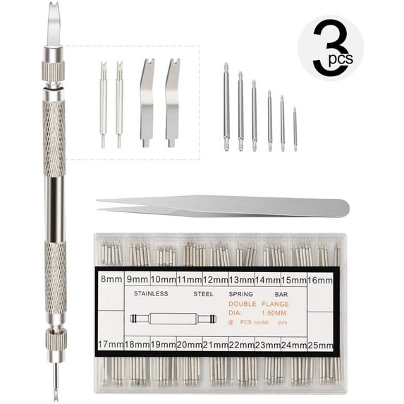 MENKEY Watch Spring Bar Tool Set for Watch Wrist Strap Repair Kit, 108PCS Extra Watch Band Pins