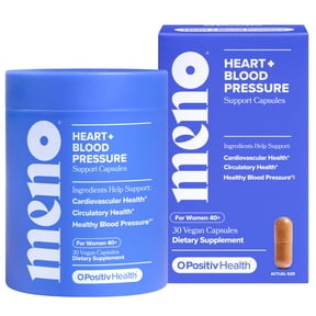 O Positiv MENO Heart + Blood Pressure Support Capsules for Cardiovascular Health, 30 Count