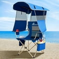 MENOLY Camping Chair with Shade Canopy, Folding Canopy Chair with