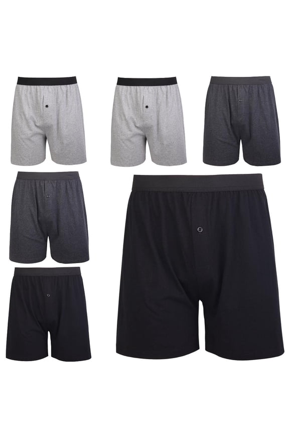 MENS 6 PICES TALL & BIG USA EXCELLENT DESIGN COTTON KNIT BOXERS UNDER WEAR SIZE -2XL(44-46)