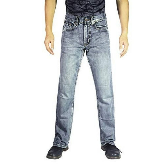 MENS FASHION BOOTCUT JEANS REGULAR FIT LIGHTBLUE SIZE 34X34