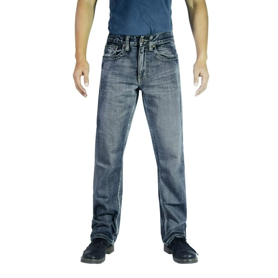 MENS FASHION BOOTCUT JEANS REGULAR FIT MEDIUM VINTAGE BLUE SIZE 34X30