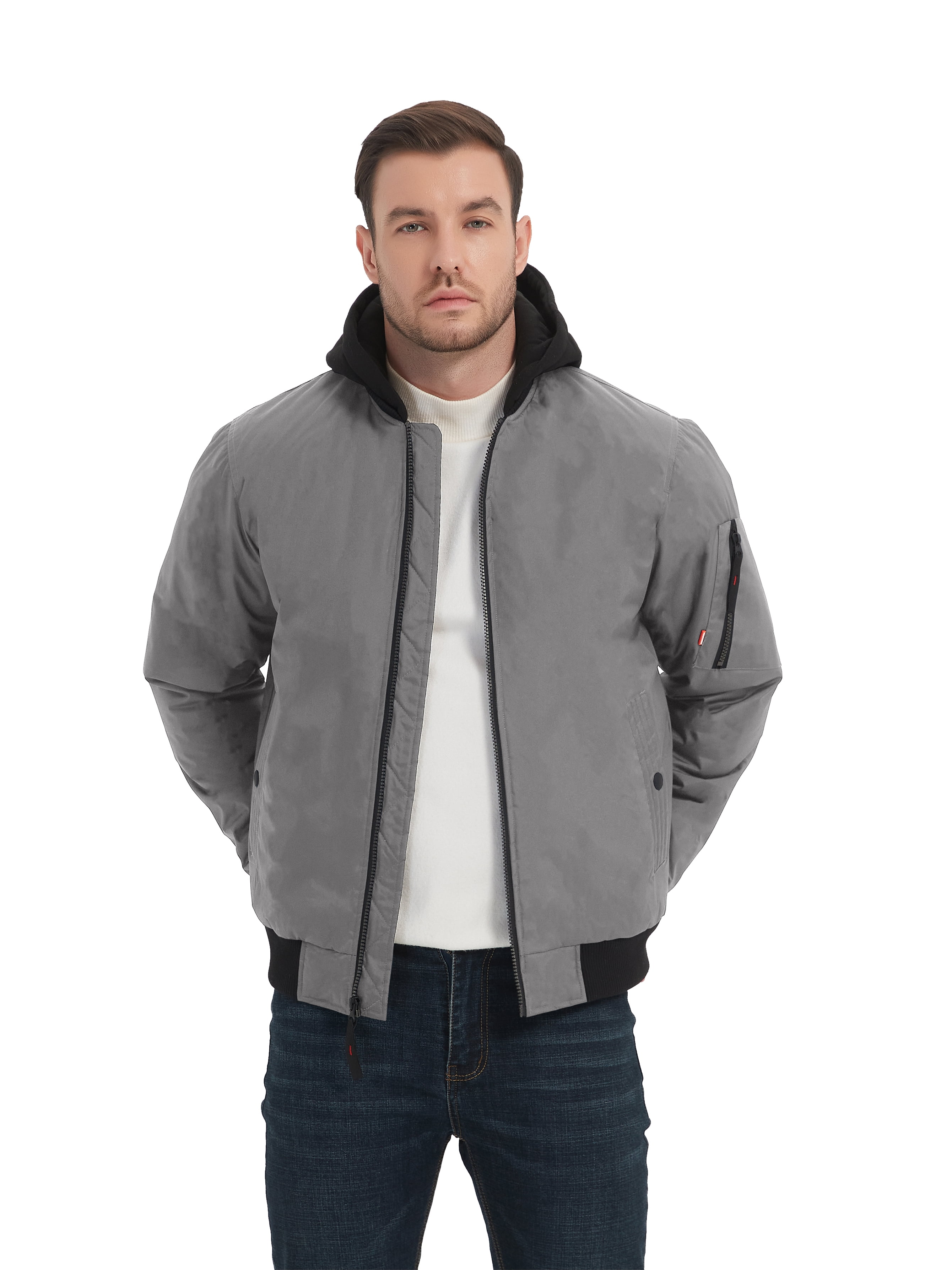 Hawke & Co Mens Stanton Hooded Bomber, Sizes S-2XL