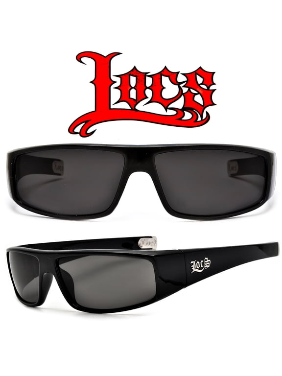 MENS LOCS OG GANGSTER LOWRIDER CHOLO DARK BLACK WRAP AROUND SHADES SUNGLASSES