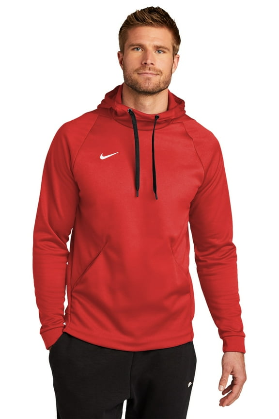 MENS NIKE THERMA PULLOVER HOODIE Red Large