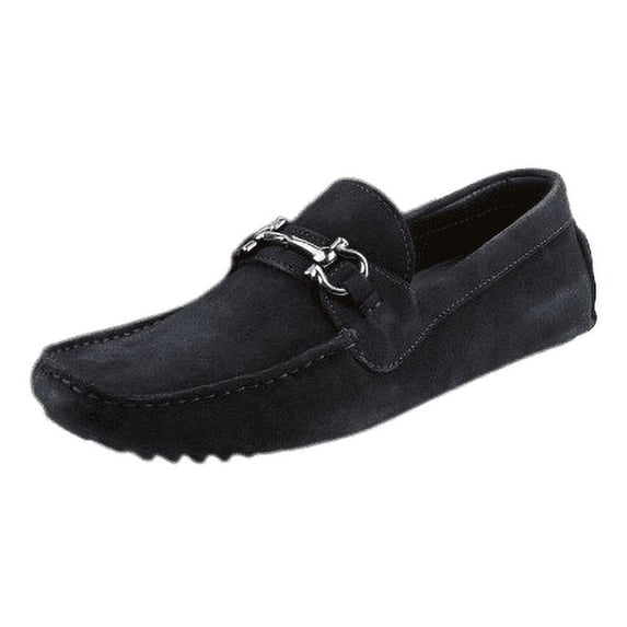 MENS PAIR OF KINGS TOP KICKER BLACK SUEDE LEATHER MOCCASINS DRESS SHOES (Black, 8)