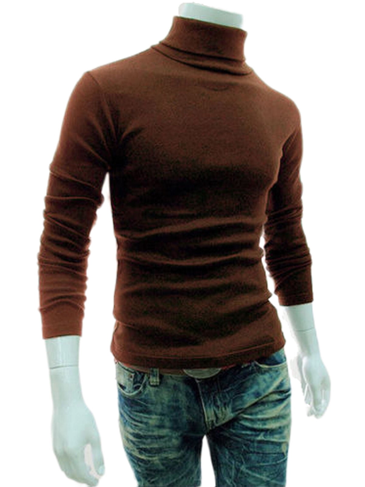 Mens roll top neck cotton tops