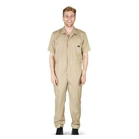 MENS SHORT SLEEVE ZIPPERED COVERALLS