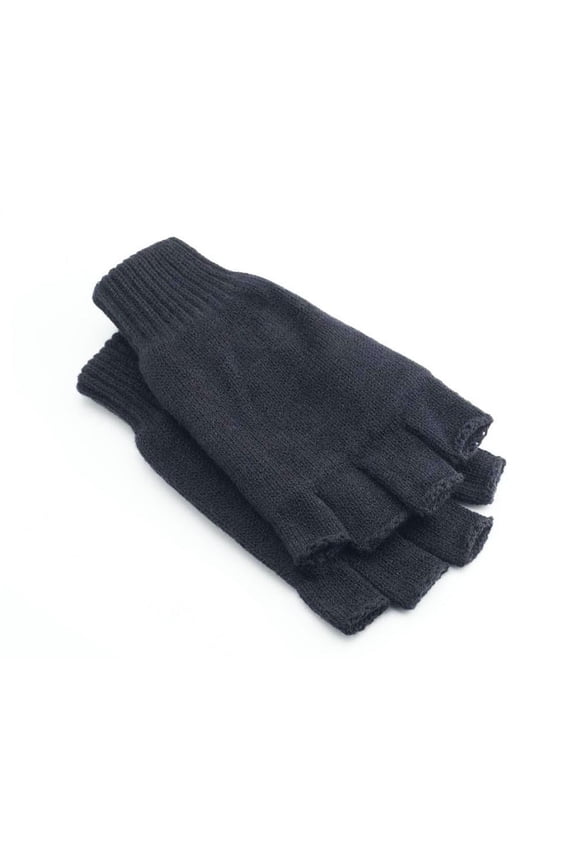 MENS THERMAL THINSULATE KNITTED FINGERLESS GLOVES WINTER COLD MITTS NICE