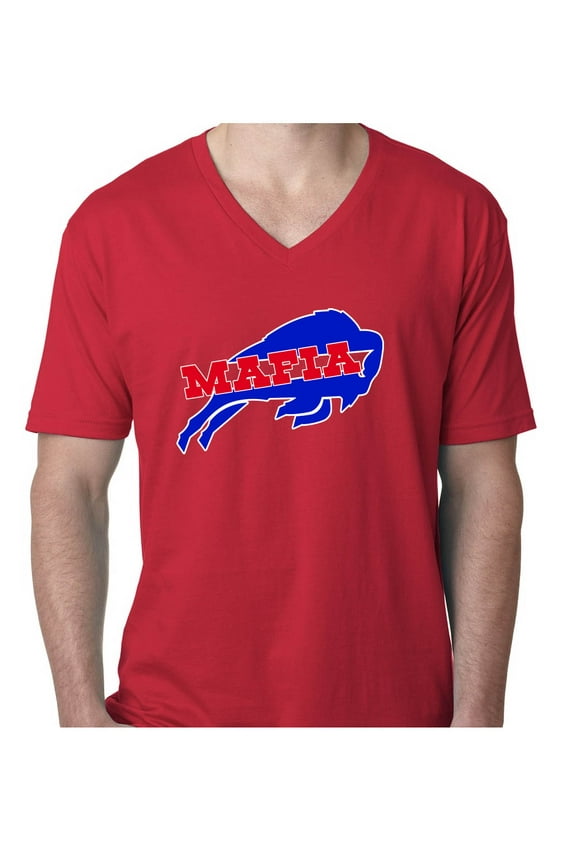 MENS V NECK Bills Mafia Logo T-Shirt LARGE