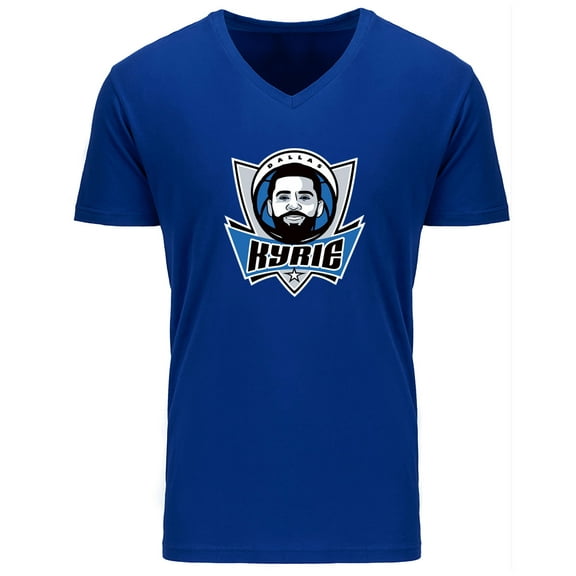 MENS V NECK Kyrie Irving Mavericks Mavs Logo T-Shirt XL