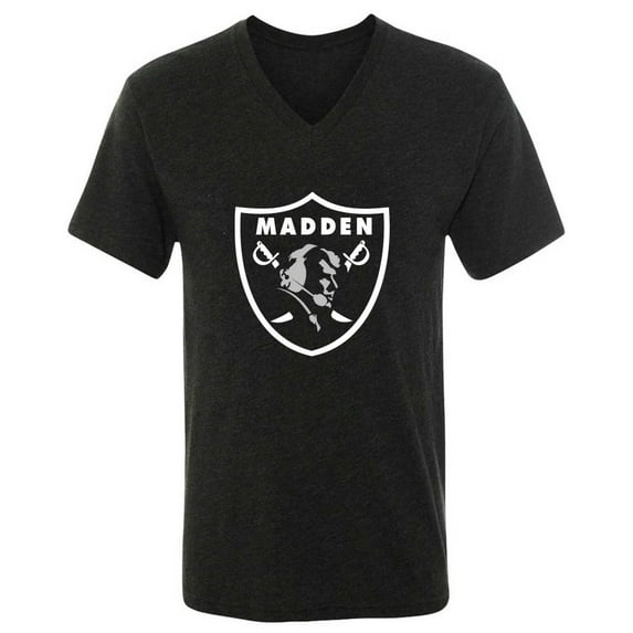 MENS V NECK Raiders John Madden Logo T-Shirt 2XL