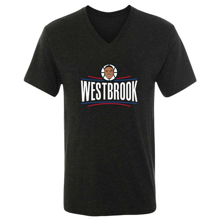 MENS V NECK Russell Westbrook Clippers Brodie Logo T Shirt XL