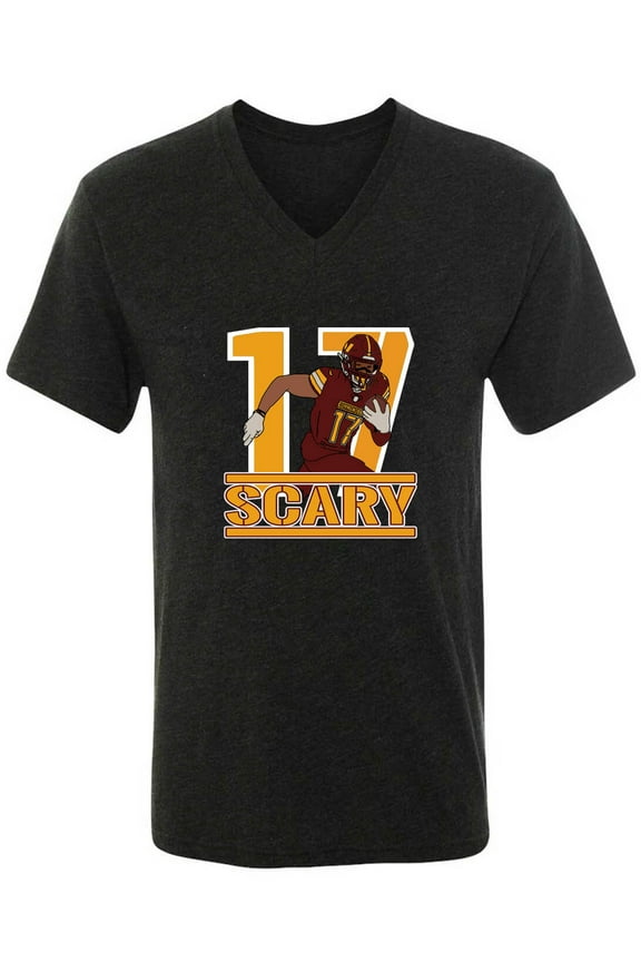 MENS V NECK Terry McLaurin Scary Terry 17 Washington Shirt T-Shirt