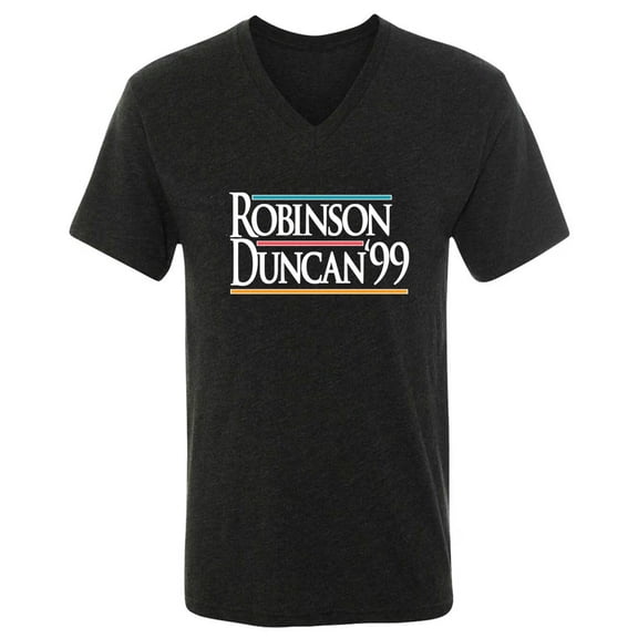 MENS V NECK Tim Duncan David Robinson San Antonio 99 Shirt T-Shirt