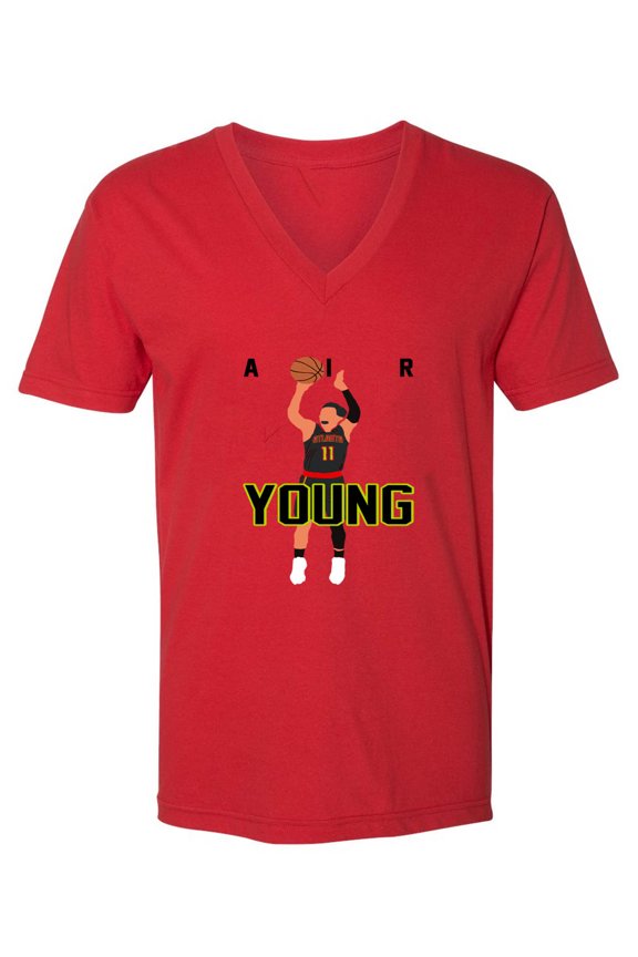MENS V NECK Trae Young Hawks AIR T-Shirt 2XL