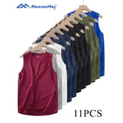 MENSENHUG Mens 11 Pack Tank Tops Sleeveless Workout Quick Drying Shirts Gym Muscle Shirts Athletic Bodybuilding Tee