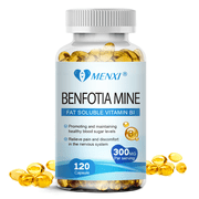 MENXI Benfotiamine 300mg, Superior Absorption Fat Soluble Vitamin B1 for Healthy Glucose Levels & Nerve Health, 120 Capsules