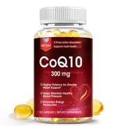 MENXI Coenzyme Q-10 300mg Antioxidant, Heart Health Support, Increase Energy Stamina 120capsules