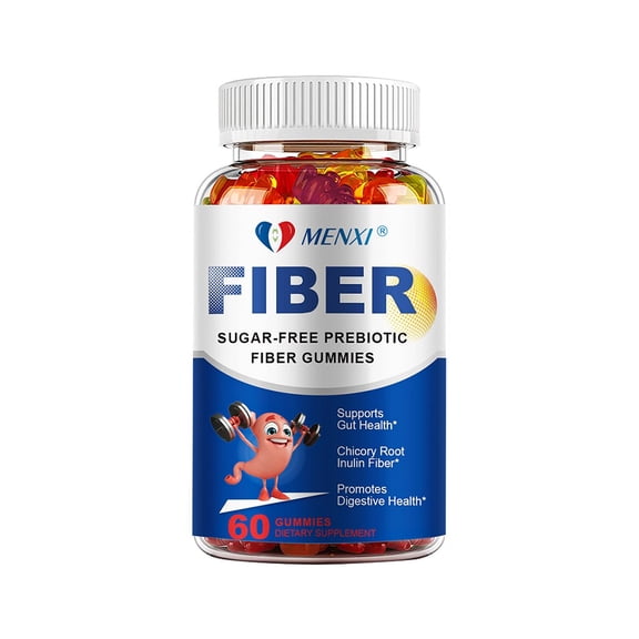 MENXI Fiber Gummies 5g with Probiotic 1 Billion CFU, Digestive Health Support & Gut Immune Health, Prebiotic Fiber Supplement for Men & Women, 60 Count