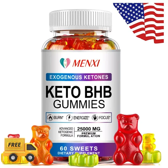 MENXI Keto BHB Gummies For Fat Burn ACV Weight Loss Detox 25000mg Keto Diet Pills 60 Gummies