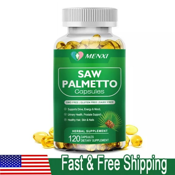 MENXI Saw Palmetto 500mg & Zinc for Prostate Health Support Supplement 120 Capsules