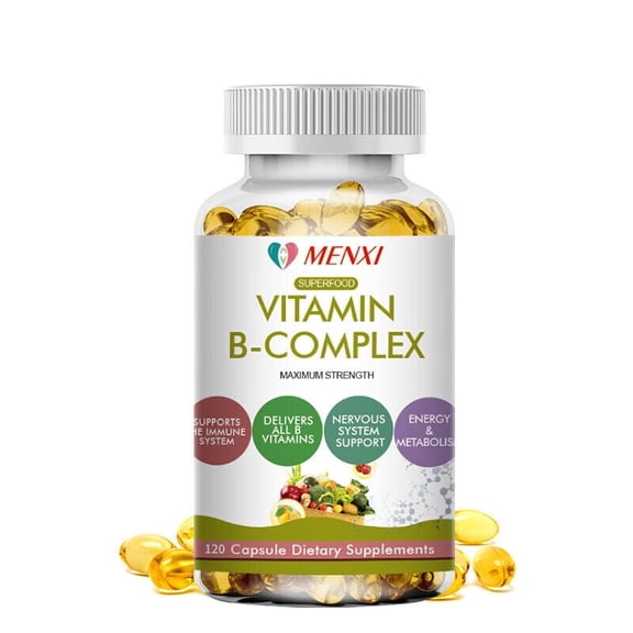 MENXI Vitamin B Complex Supplement for Max Vitality & Sustained Energy Support Immune Health, Energy Support & Nervous System Support - Non-GMO, 60 Capsules