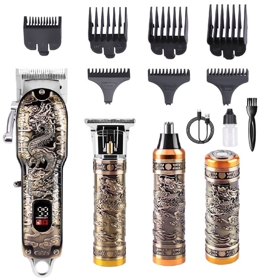 MENSURE 4 in 1 Professional Hair Clippers for Men,Grooming Kits & Sets,Cordless Beard Trimmer,Electric Shavers with LED Display