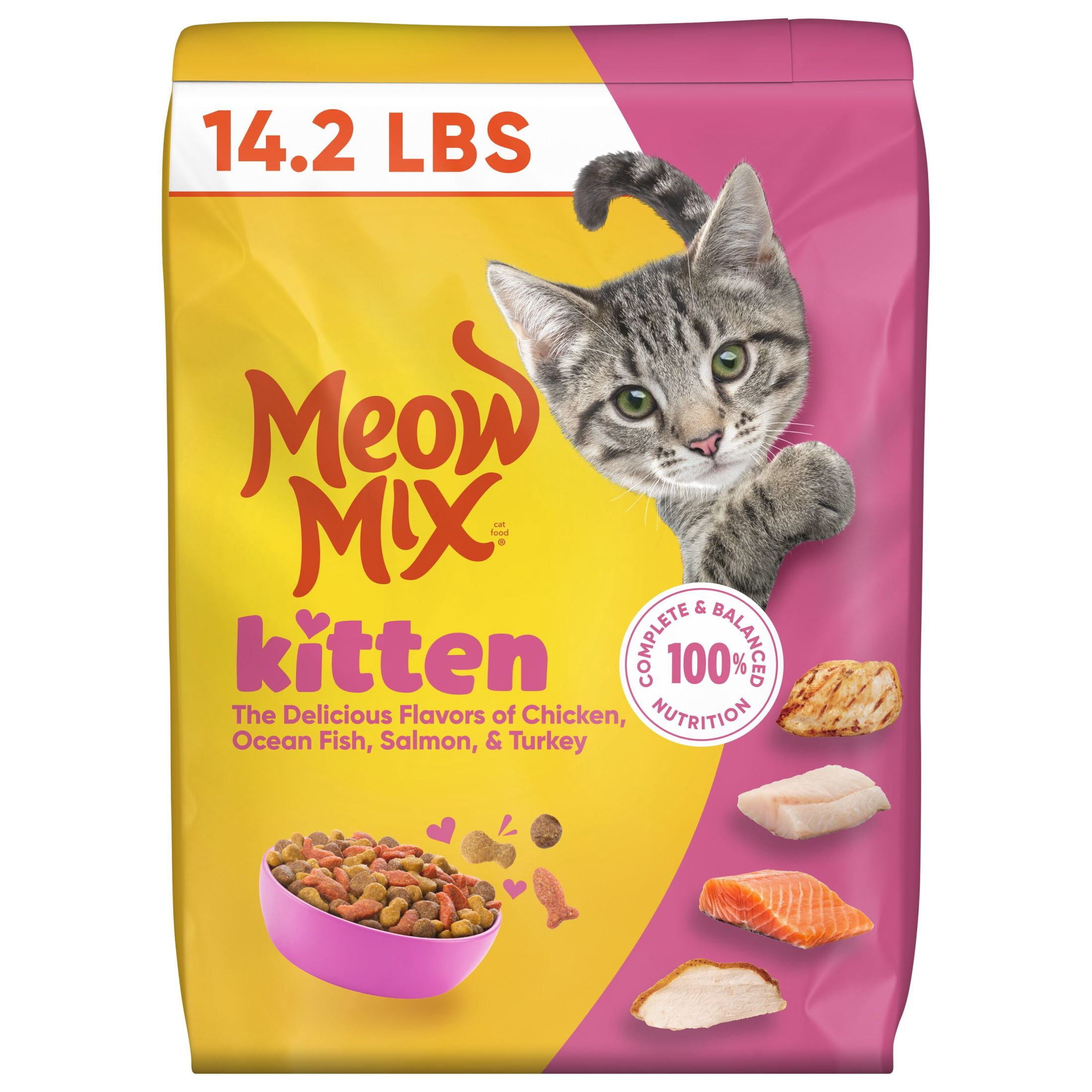 Meow Mix Kitten Li'l Nibbles Dry Cat Food for Kittens, 14.2 Pound