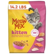 Meow Mix Kitten Li’l Nibbles Dry Cat Food for Kittens, 14.2 lb Bag