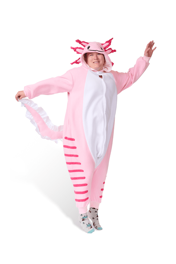 Axolotl Kigurumi Unisex Adult Onesie Pajamas Animal One Piece Costume Cosplay Sleepwear