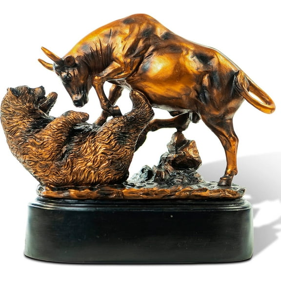 MEPERPER Bull and Bear Statue, Wall Street Bull Statue, Stock Market Gifts for Men