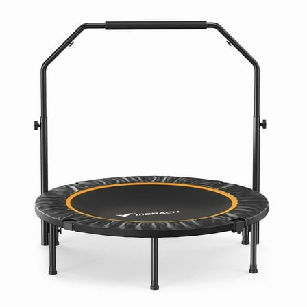 MERACH 40" Mini Trampoline with Handle, Indoor Outdoor Foldable Fitness Rebounder, Round Small Trampoline Gift for Kids Adults, 330 lbs Capacity