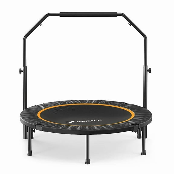 MERACH 40" Mini Trampoline with Handle, Indoor Outdoor Foldable Fitness Rebounder, Round Small Trampoline Gift for Kids Adults, 330 lbs Capacity