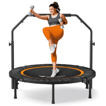 MERACH 40" Mini Trampoline with Handle, Foldable Fitness Rebounder for Adults and Kids, 330 lbs Capacity