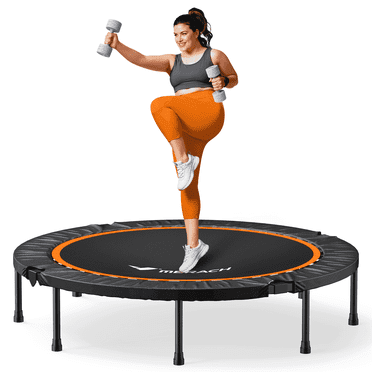 MERACH 48 inch Mini Trampoline, Collapsible Fitness Trampoline, Exercise Rebounder for Adult/Kids, Indoor Outdoor, 330lbs Capacity