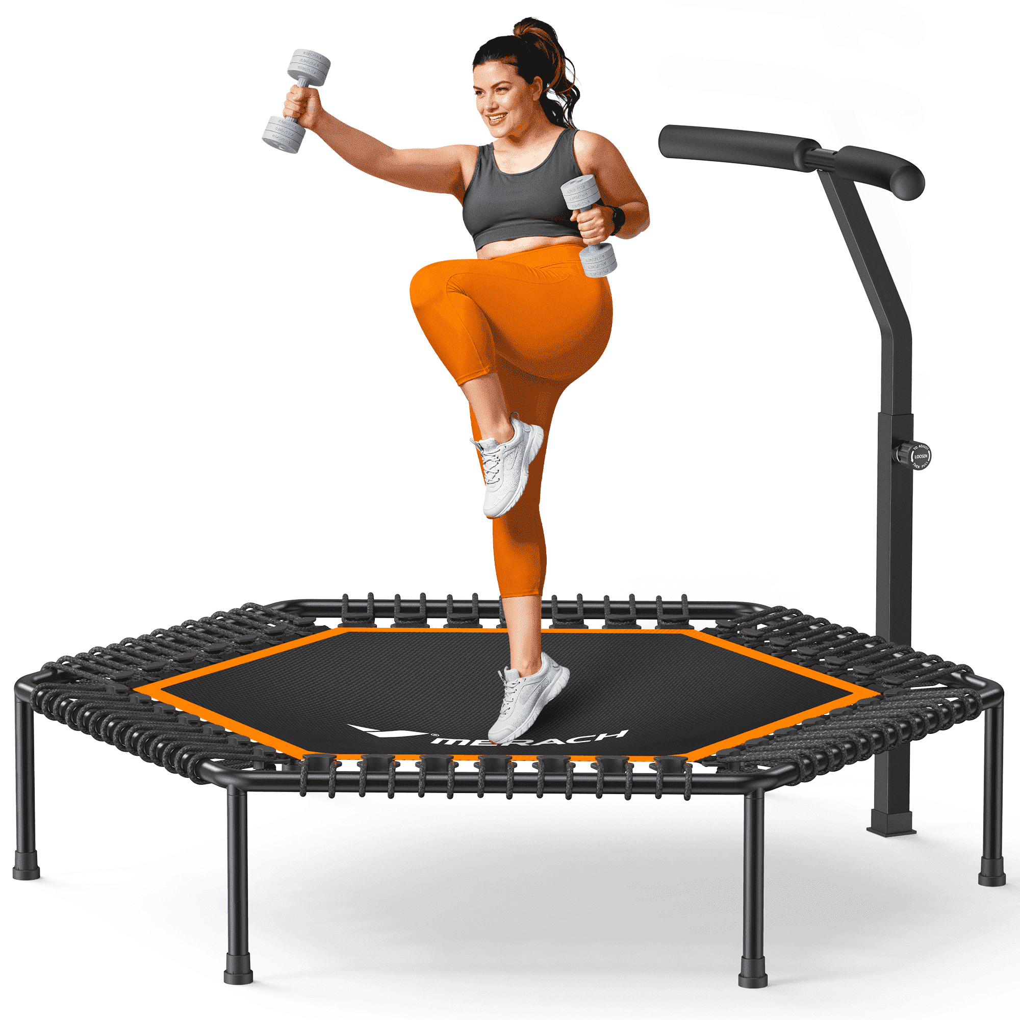 Trampoline Pliable 101 CM Avec Poignee Reglable Pour Adultes Et Enfants Charge 150 Kg 93114602