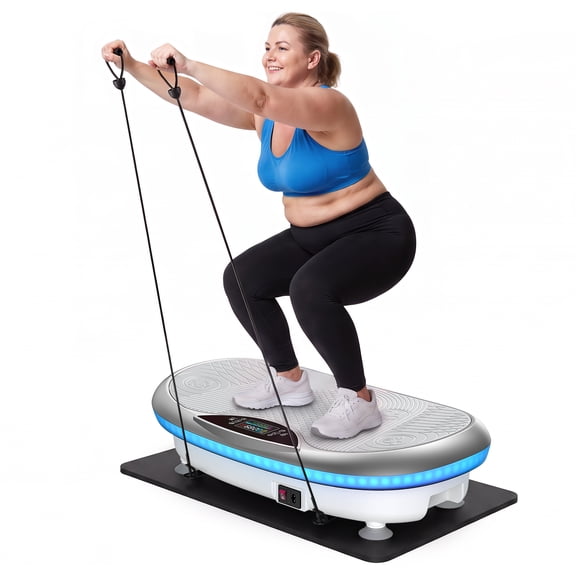 MERACH 4D Vibration Plate Exercise Machine, 120 Speed Levels, 440W Motor, Full Body Vibration Platform with Bluetooth Speaker, LED Lights, Resistance Bands, 440 lb Capacity