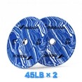 thumbnail image 1 of MERACH 90lbs Rubber Coated Olympic Weight Plates, 2-Inch Barbell Plates for Home Gym, Pair, Blue, 1 of 10