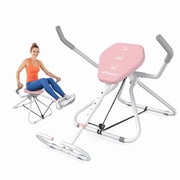 MERACH Ab Machine Foldable Core Trainer with Adjustable Resistance, Sit-Up Equipment for Home Gym, White and Pink deal from Walmart